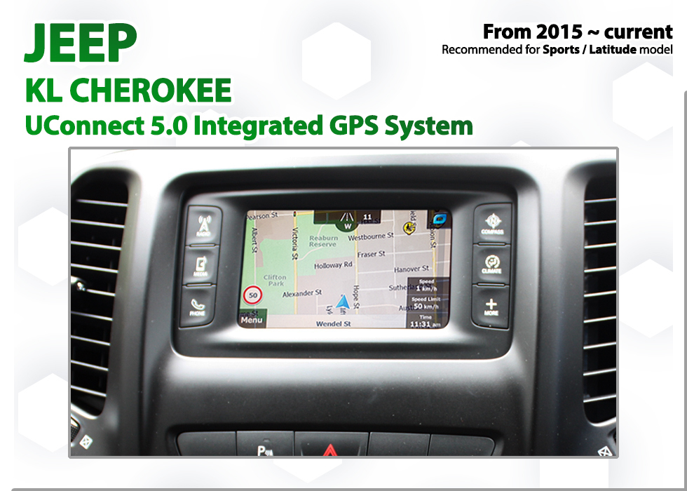 [2014 - 2017] Jeep KL Cherokee UConnect 5&quot; Add-on GPS NAV Integration