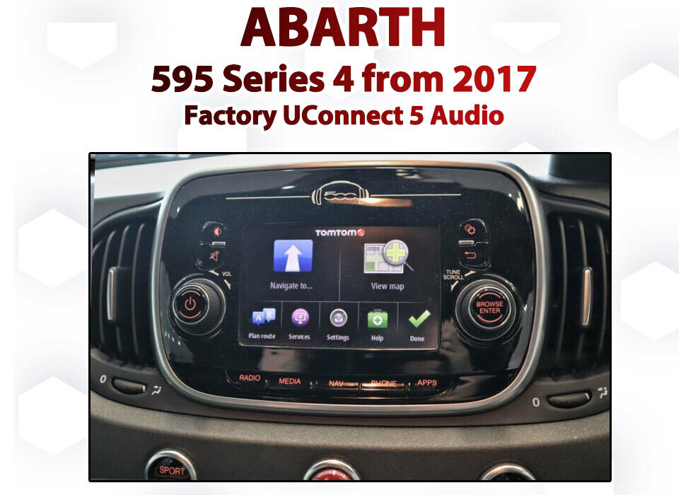 Reverse Camera Integration for ABARTH 595 Series 4 (2017+) with UConnect 5