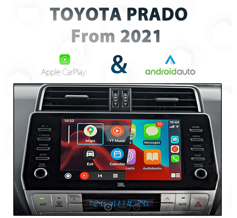Toyota Prado GDJ150R (2021 onwards) with seamless Apple CarPlay and Android Auto integration GXL, VX, and Kakadu