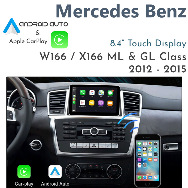 [2011-2015] Mercedes-Benz W166 ML-Class / X166 GL-Class – 8.4" Touch Replacement Screen with Android Auto &amp; Apple CarPlay (Android 13)