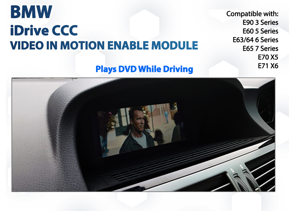 BMW CCC iDrive 5 Series / 6 Series / 7 Series - Video In Motion DVD Drive playback Enable Module