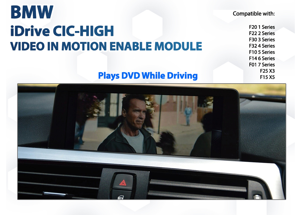 BMW CIC-HIGH iDrive F20 / F30 / F32 / F10 / F25 Video In Motion DVD Drive playback Enable Module