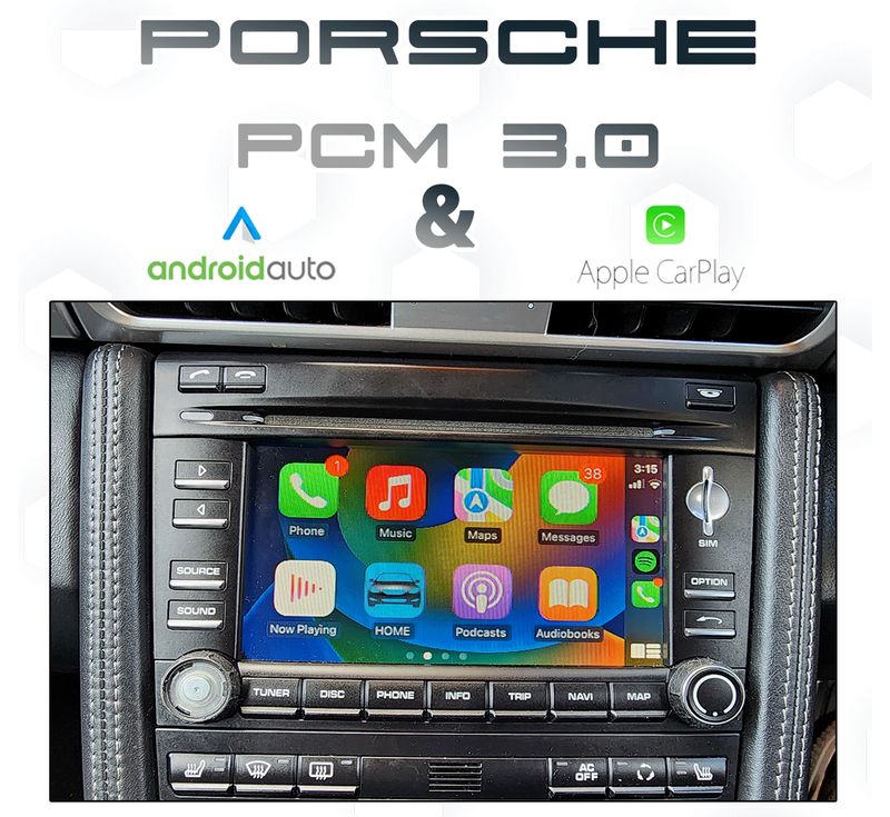 2009-2012 Porsche models equipped with PCM3.0 Audio with Apple CarPlay and Android Auto integration Cayenne 911 987 997  Carrera GT3 Targa Boxster Cayman