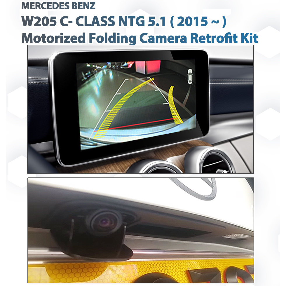 Mercedes Benz W205 C-Class - Folding reverse camera integration
