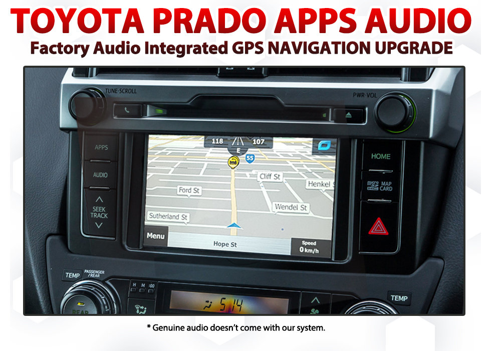 Toyota Prado 2013 - 2015 Jun APPS Audio - GPS NAV Integration Toyota Prado 2013 - 2015 Jun APPS Audio - GPS NAV Integration
