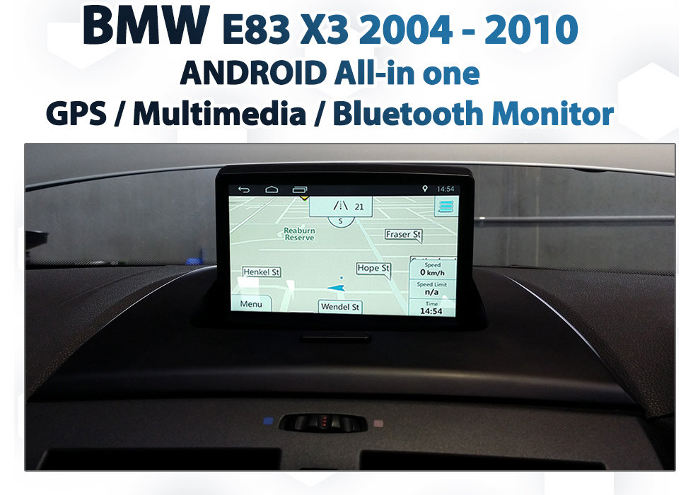 2004 - 2010 BMW E83 X3 Android 4.4 GPS / Multimedia / Bluetooth / USB &amp; SD Media all-in one Monitor upgrade Kit