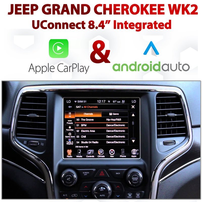 Jeep Grand Cherokee WK2 UConnect 8.4" Integrated Android Auto &amp; Apple CarPlay Package Kit
