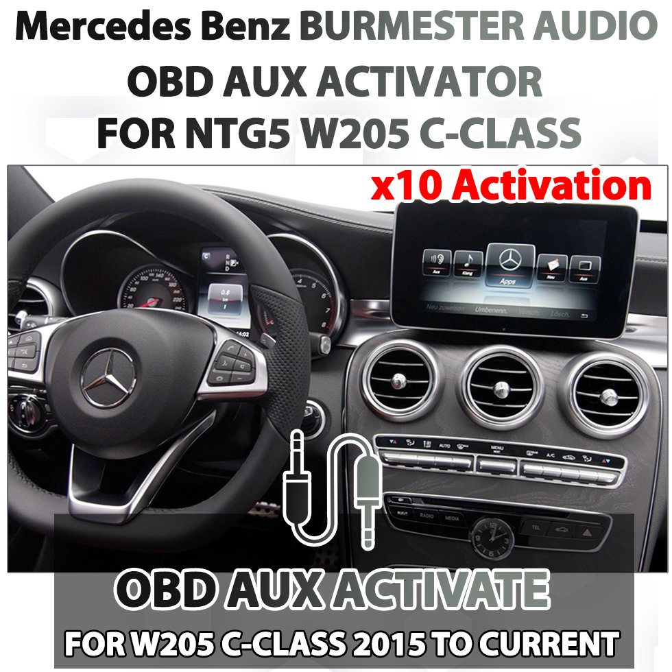 [10x Activation] OBD AUX Activator : Mercedes Benz Burmester Sound with COMAND Audio for W205 C-Class