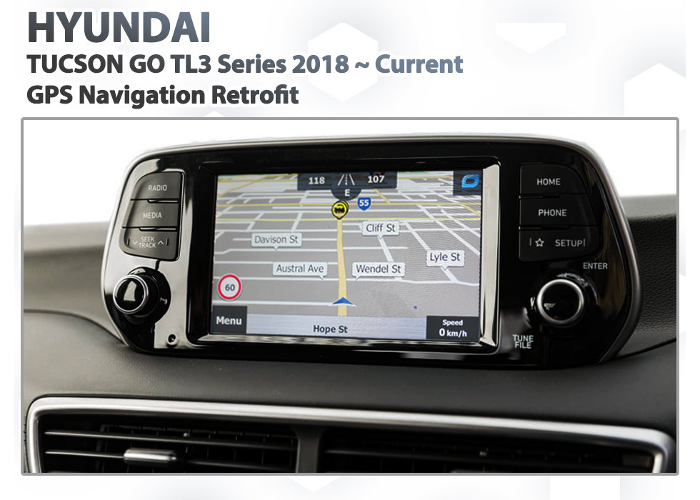 2018+ Hyundai Tucson GO TL3 Series - GPS Navigation Retrofit Kit
