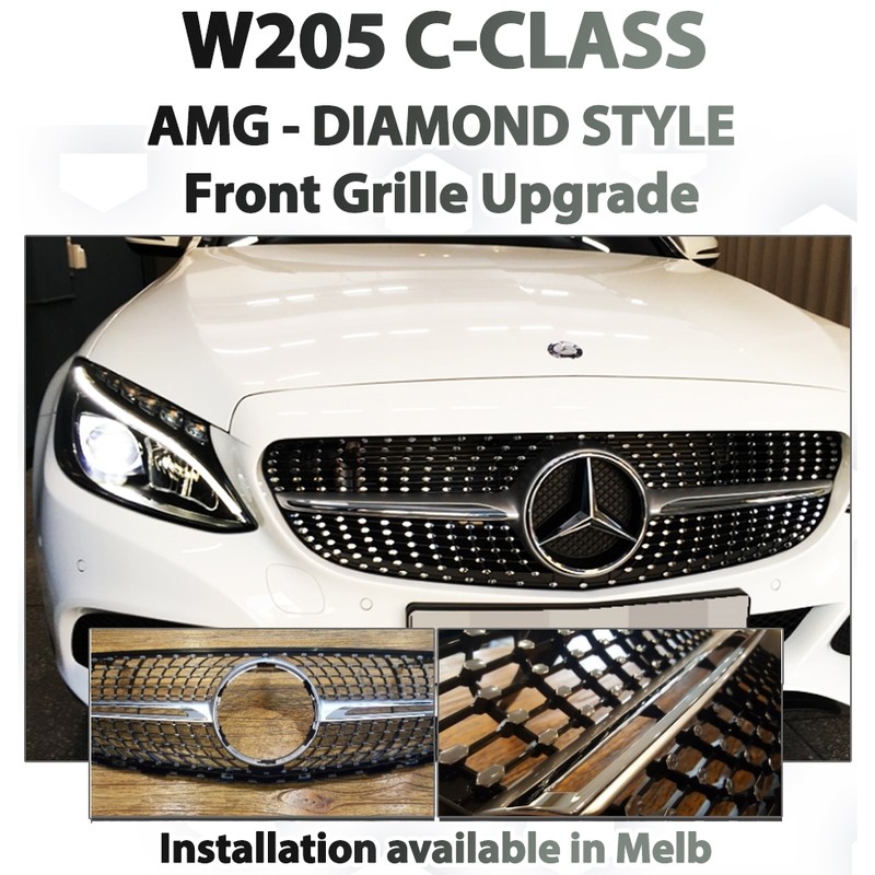 Mercedes Benz W205 C-Class - AMG style Diamond Grille Upgrade service