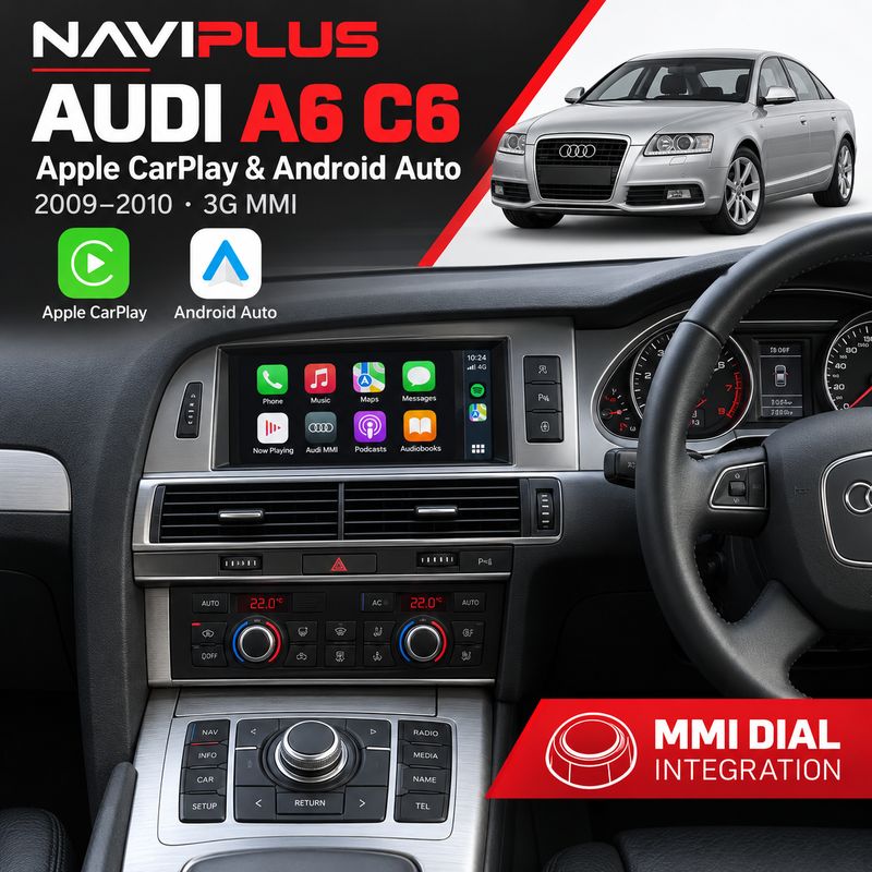 Audi A6 C6 2009–2010 Apple CarPlay &amp; Android Auto – 3G MMI Dial Integration