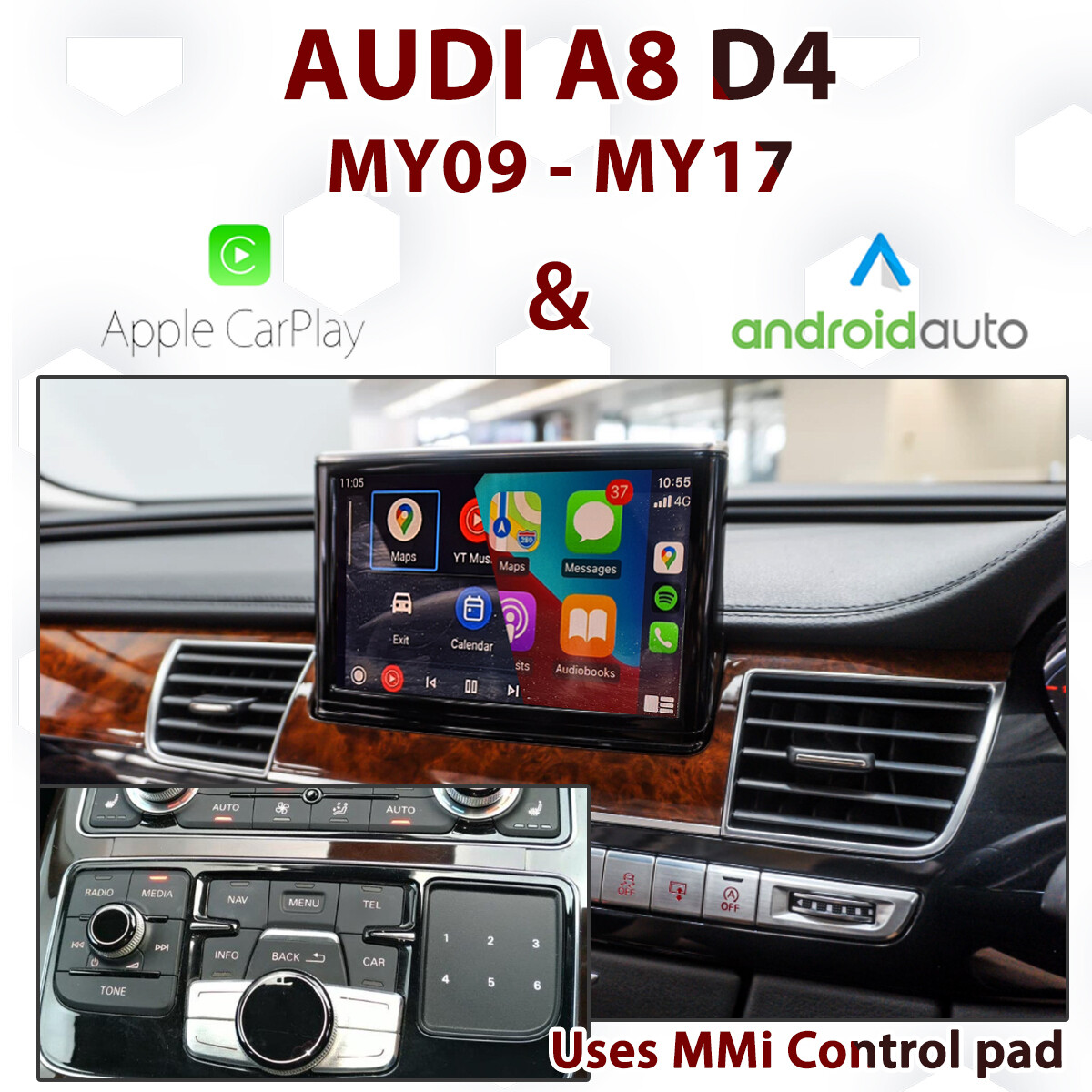 Audi A8 D4 Apple CarPlay &amp; Android Auto – 3G MMI Plus Dial Integration