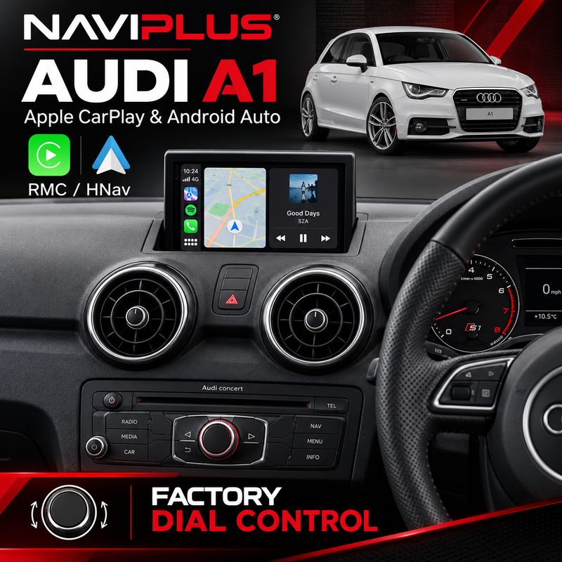 Audi A1 Apple CarPlay &amp; Android Auto – RMC / HNav Dial Integration
