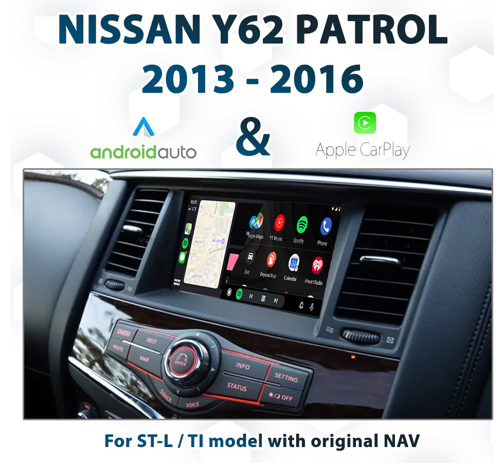 Nissan Patrol Y62 TI-L &amp; TI (2013-2016 models) with seamless Apple CarPlay and Android Auto integration