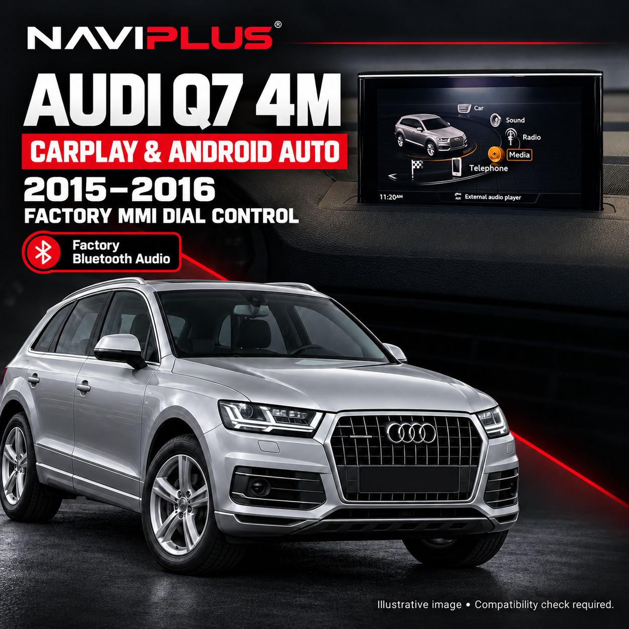 Audi Q7 4M Apple CarPlay &amp; Android Auto Integration 2015–2016