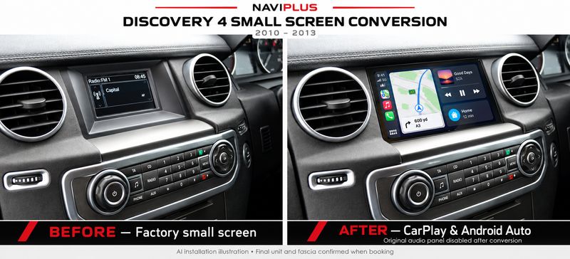 Land Rover Discovery 4 Small Screen Conversion — Apple CarPlay &amp; Android Auto Installation Service 2010–2013