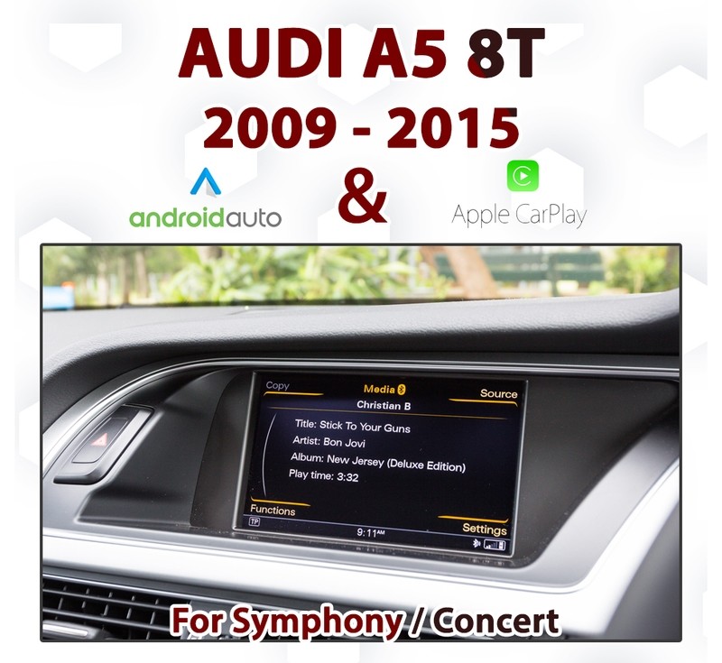 Audi A5 8T Symphony &amp; Concert Touch + Dial Apple CarPlay &amp; Android Auto Integration (2009–2015)