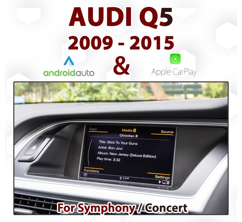 Audi Q5 Symphony &amp; Concert Touch + Dial Apple CarPlay &amp; Android Auto Integration (2009–2014)