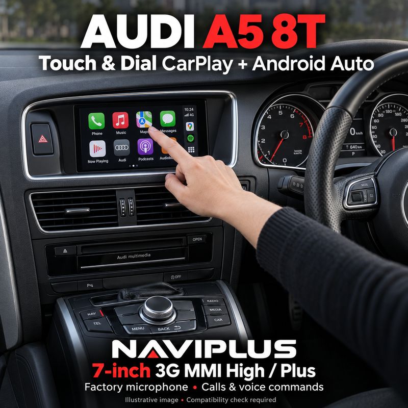 Audi A5 8T Touch &amp; Dial Apple CarPlay &amp; Android Auto Integration