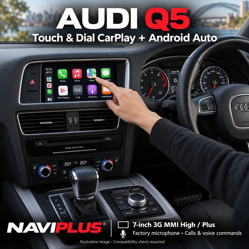 Audi Q5 Touch &amp; Dial Apple CarPlay &amp; Android Auto Integration