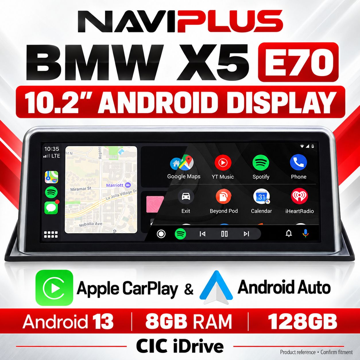 BMW X5 E70 10.2″ Android 13 Display with Apple CarPlay &amp; Android Auto — CIC iDrive