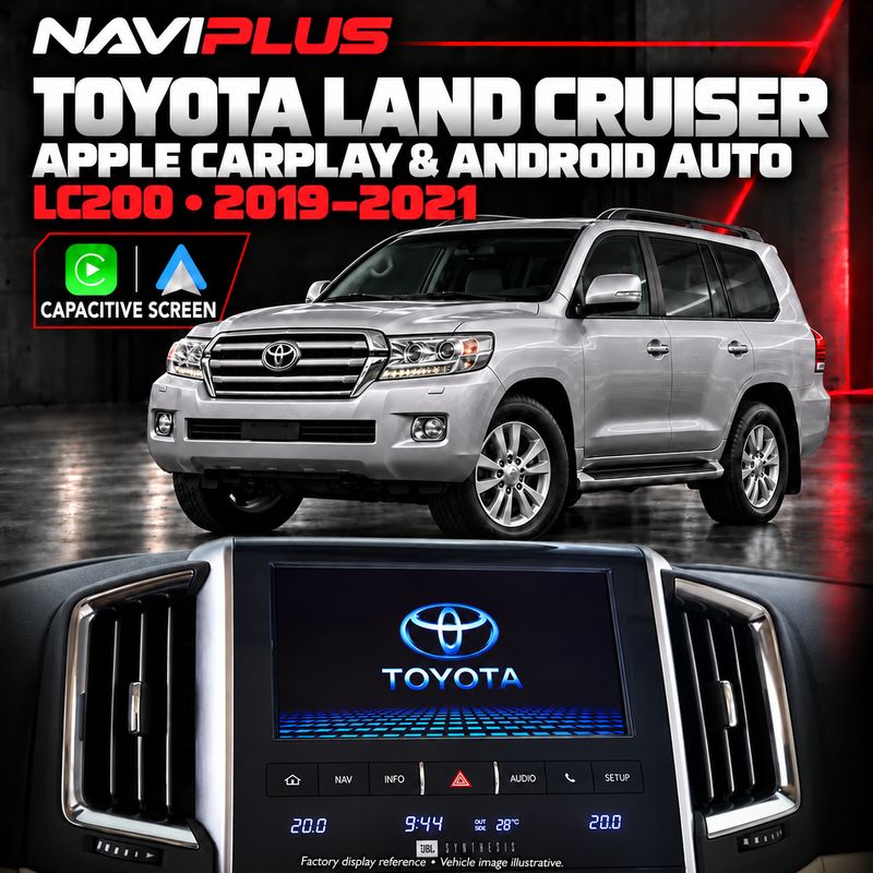 Toyota Land Cruiser LC200 (2019–2021) Apple CarPlay &amp; Android Auto Integration — Capacitive Screen