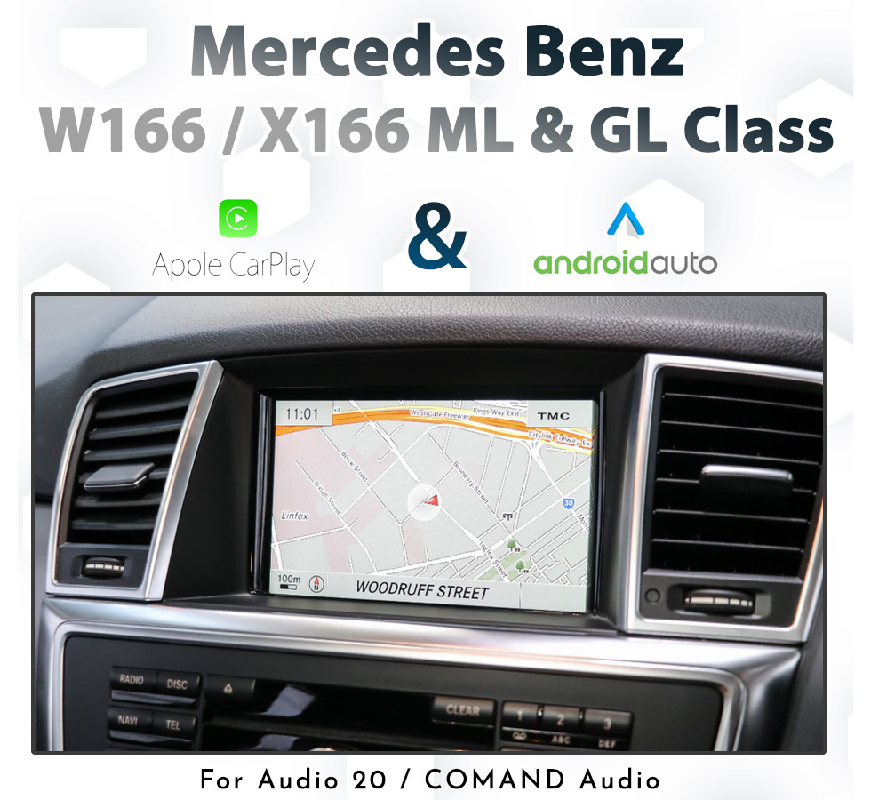 Mercedes-Benz W166 ML-Class / X166 GL-Class (2012-2015) – Touch and Dial Control Apple CarPlay &amp; Android Auto Integration for NTG4.5/NTG4.7 with Audio20 or COMAND