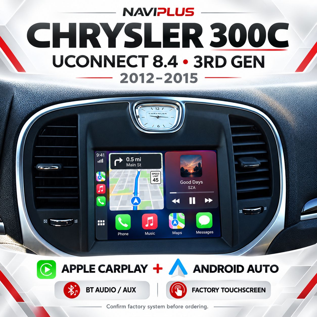 Chrysler 300C UConnect 8.4 3rd Gen Apple CarPlay &amp; Android Auto Integration 2012–2015