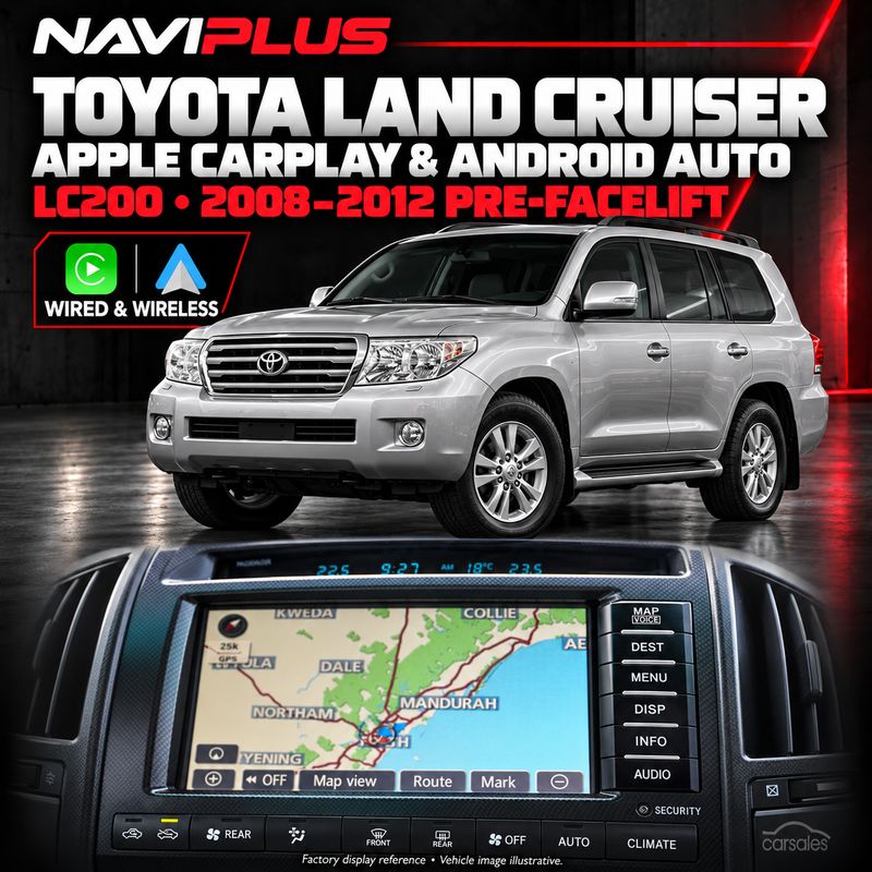Toyota Land Cruiser LC200 Apple CarPlay &amp; Android Auto Integration Kit | 2008–2012 Pre-Facelift | DEST / MENU / DISP