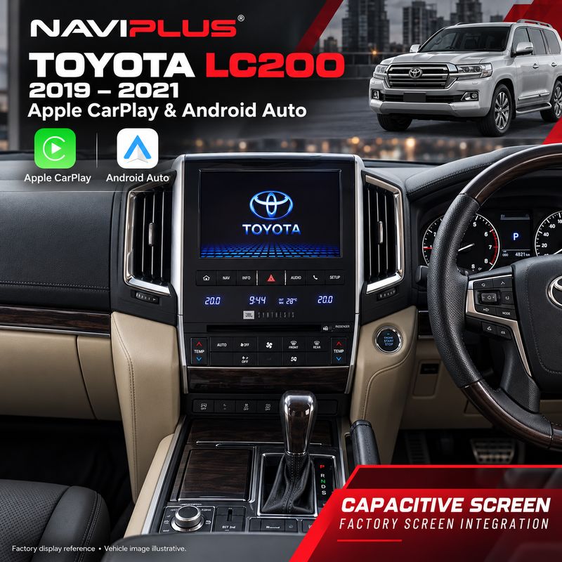 Toyota Land Cruiser LC200 (2016–2018) Apple CarPlay &amp; Android Auto Integration — Resistive Screen