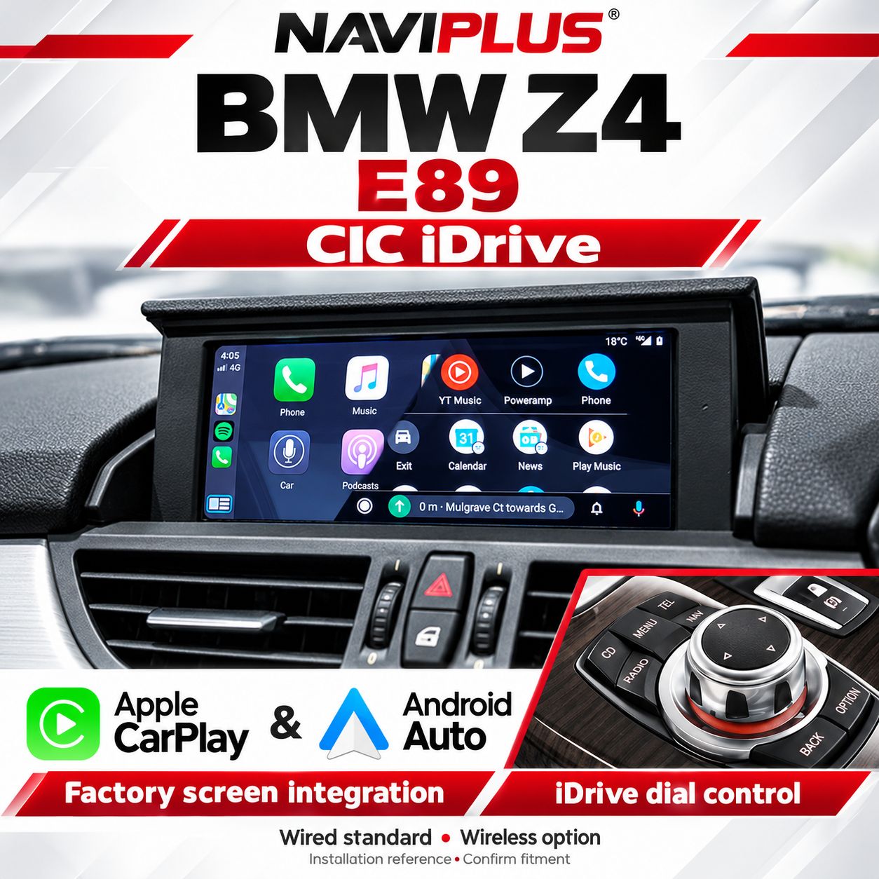 BMW Z4 E89 CIC iDrive Apple CarPlay &amp; Android Auto Integration