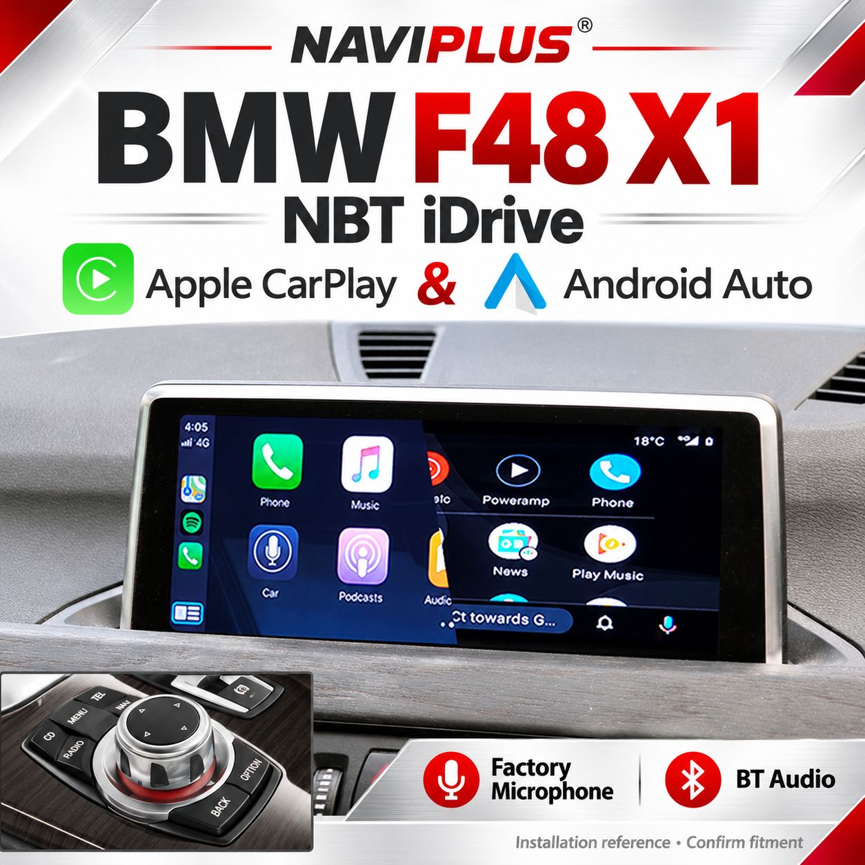 BMW X1 F48 NBT iDrive Apple CarPlay &amp; Android Auto Integration