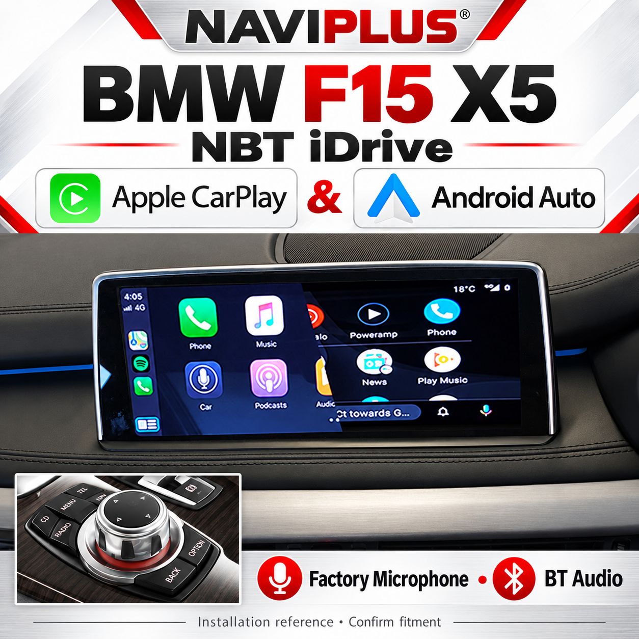BMW X5 F15 NBT iDrive Apple CarPlay &amp; Android Auto Integration