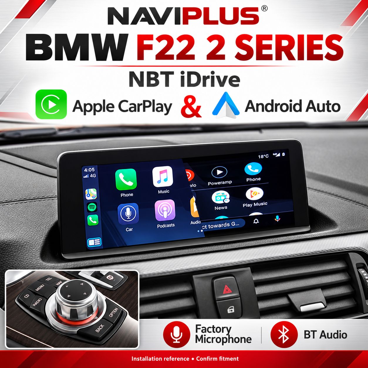 BMW 2 Series F22 NBT iDrive Apple CarPlay &amp; Android Auto Integration