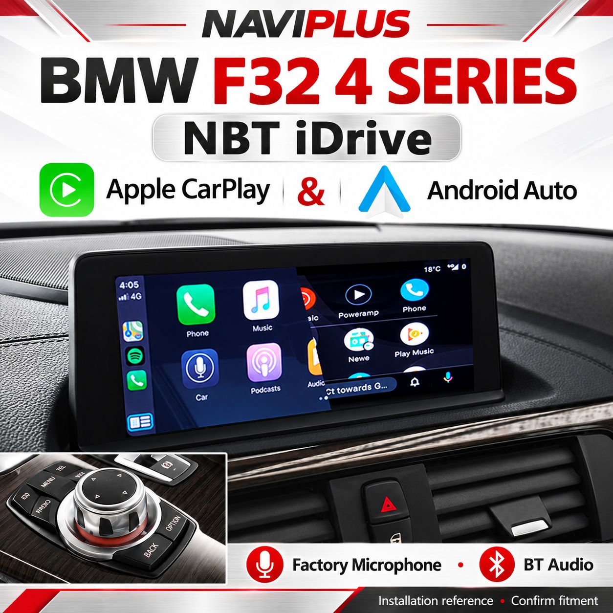 BMW 4 Series F32 NBT iDrive Apple CarPlay &amp; Android Auto Integration