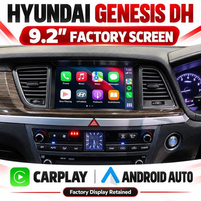 Hyundai Genesis DH 9.2-inch Factory Screen — Apple CarPlay &amp; Android Auto Integration