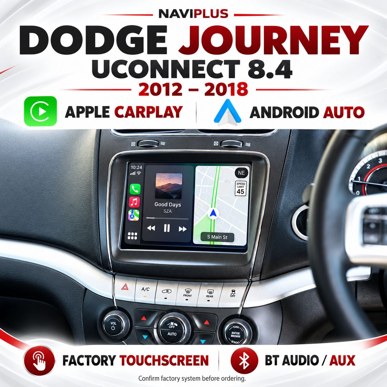 Dodge Journey UConnect 8.4 Apple CarPlay &amp; Android Auto Integration 2012–2018