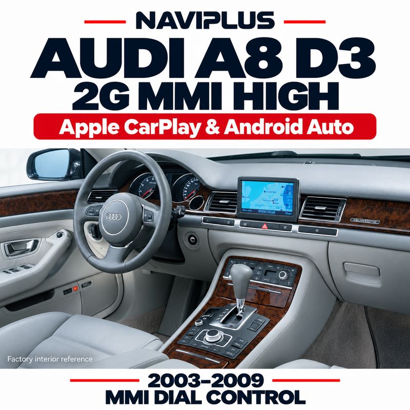 Audi A8 D3 2003–2009 2G MMI High Apple CarPlay &amp; Android Auto Integration