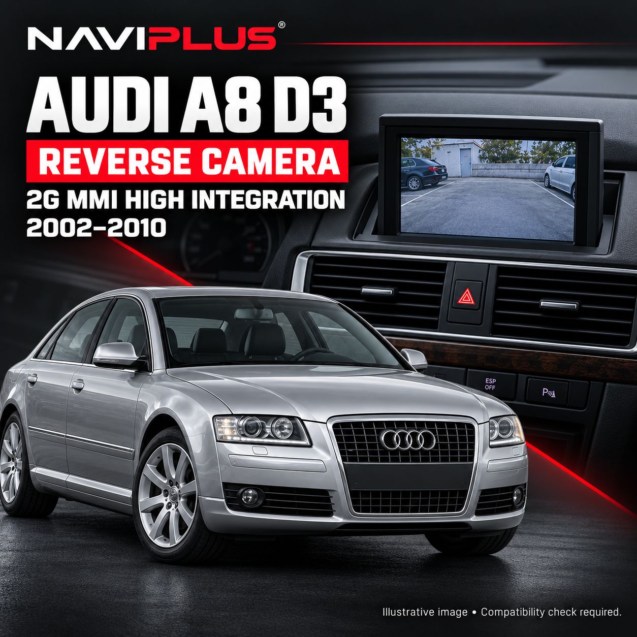 Audi A8 D3 2G MMI High Reverse Camera Integration 2002–2010