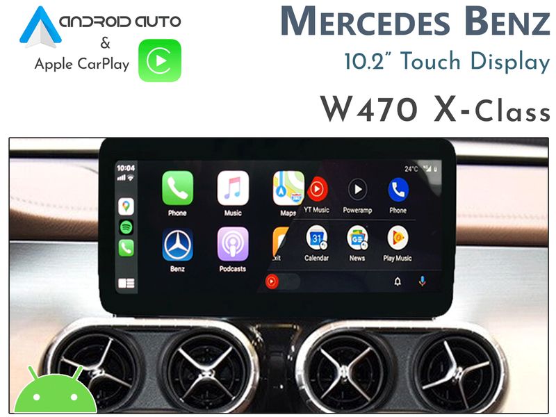 Mercedes-Benz X-Class W470 10.25" Apple CarPlay and Android Auto Integrated Audio Display Unit Android 14