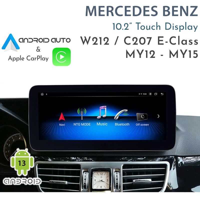 [MY12-MY15] Mercedes-Benz W212 / C207 E-Class – 10.2" Android 14 Touch Display with Apple CarPlay &amp; Android Auto Integration