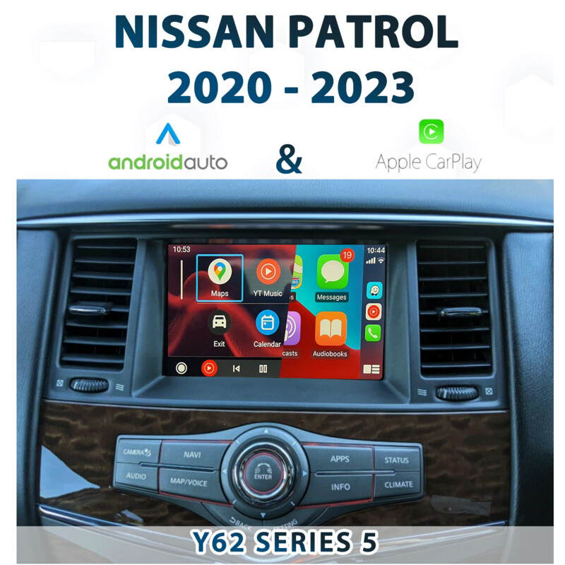 Nissan Y62 Patrol / WA60 Armada Series 5 (2021-2023 models) with seamless Apple CarPlay and Android Auto ST, SI, ST-L, and TI-L