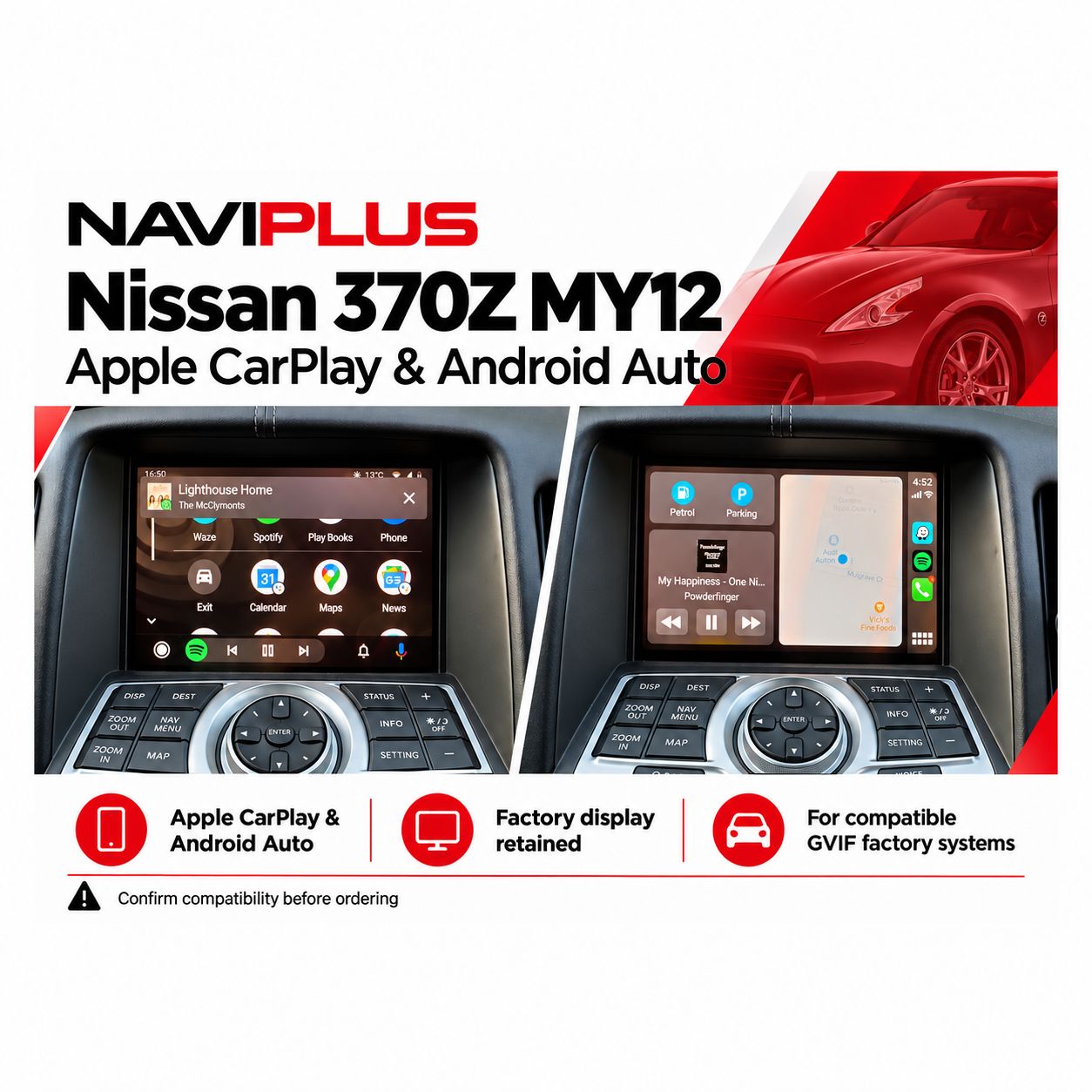 Nissan 370Z MY12 CarPlay &amp; Android Auto Kit | Naviplus