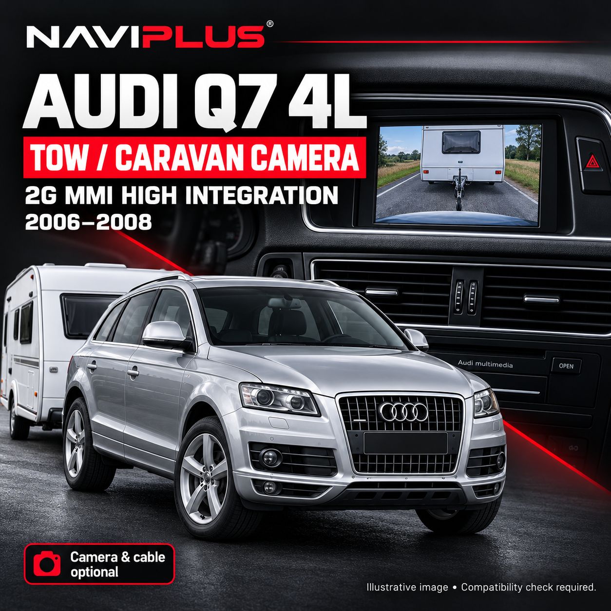 Audi Q7 4L 2G MMI High Tow / Caravan Camera Integration Kit 2006–2008