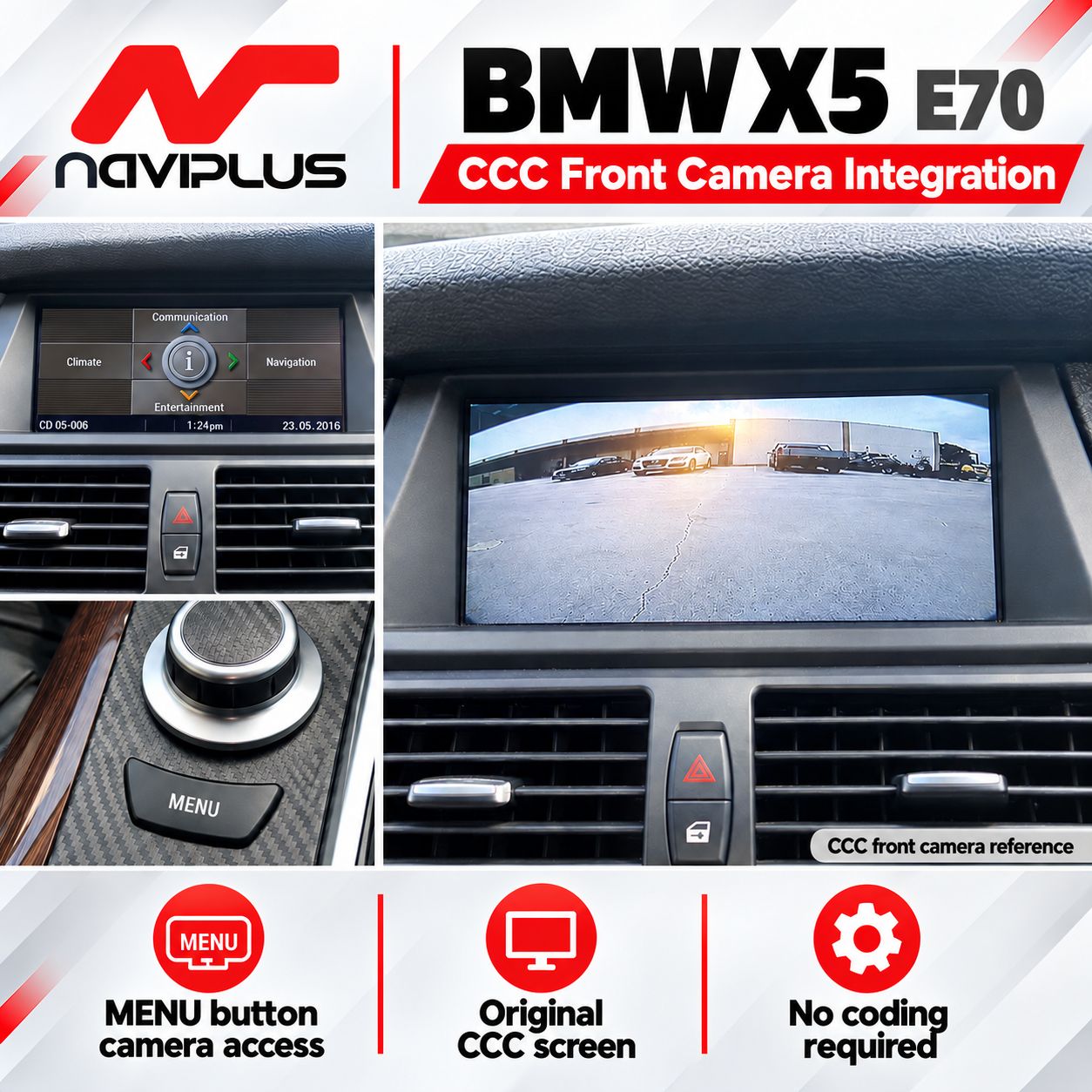 BMW X5 E70 CCC iDrive Front Camera Integration 2007–2010