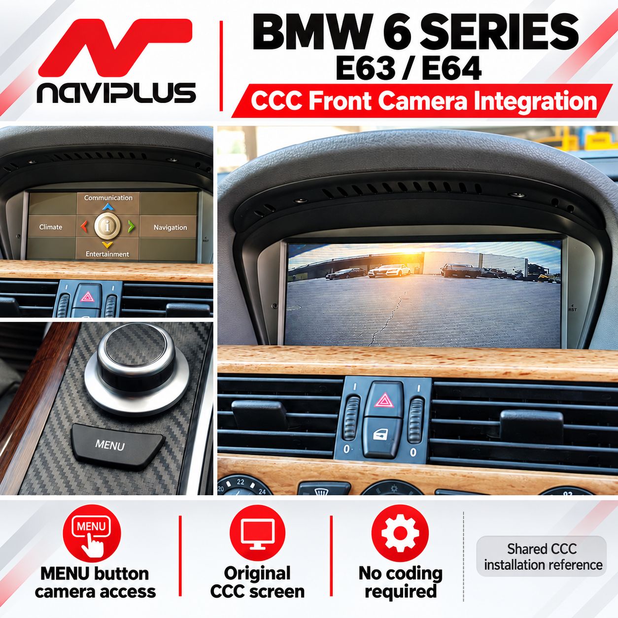 BMW 6 Series E63 / E64 CCC iDrive Front Camera Integration 2004–2009