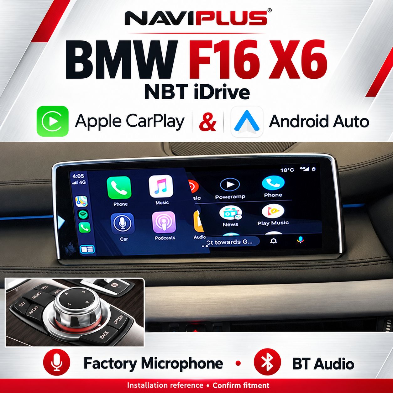 BMW X6 F16 NBT iDrive Apple CarPlay &amp; Android Auto Integration
