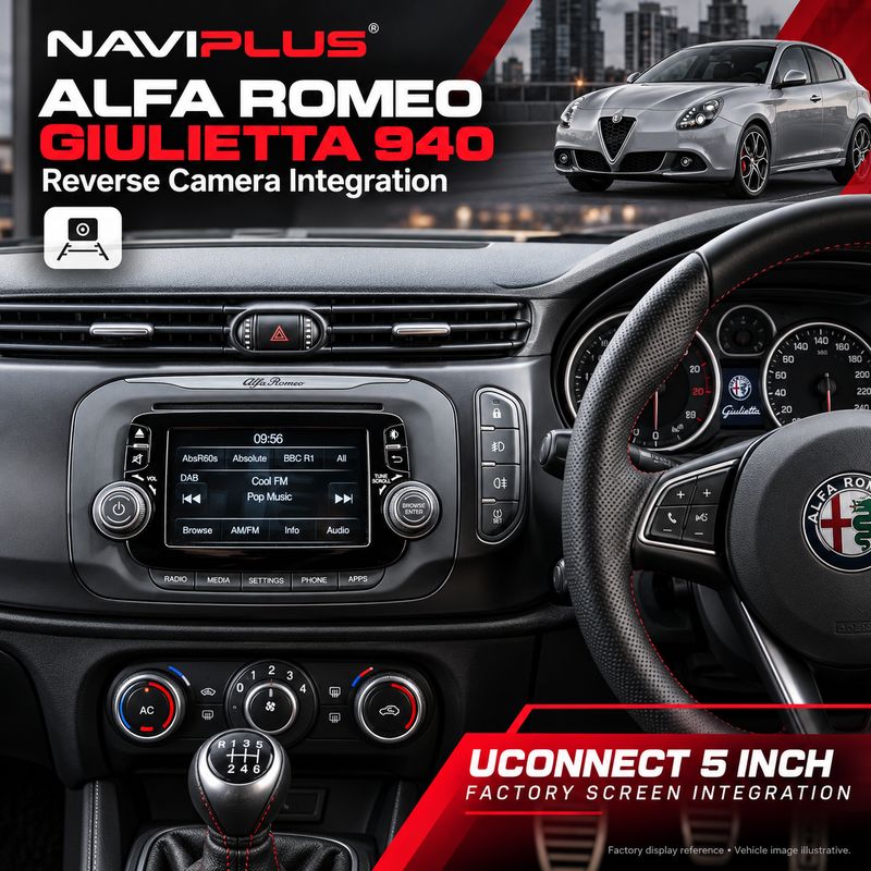 Alfa Romeo Giulietta 940 Reverse Camera Integration Kit | Uconnect 5-inch | 2012 Onwards
