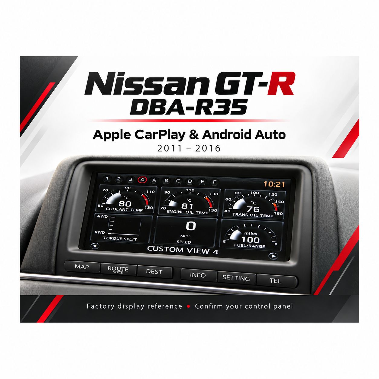 Nissan GT-R R35 Apple CarPlay &amp; Android Auto Integration | 2011–2016 DBA-R35