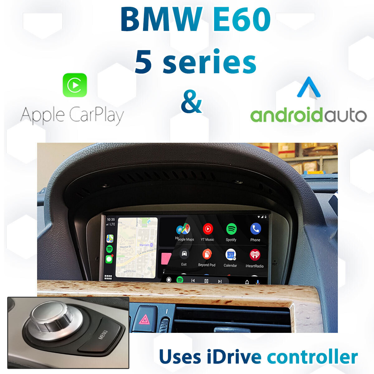 BMW E60 E61 5 Series CCC iDrive Apple CarPlay &amp; Android Auto Integration